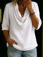 Cowl Neck 3/4 Sleeve Top