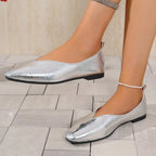 Sparkly Metallic Ballet Flat Loafers