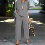 Three-Piece Asymmetrical Top and Pant Set