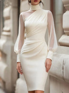 Turtleneck Slim-fit Sheath Dress