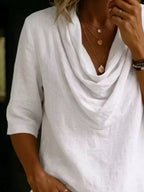 Cowl Neck 3/4 Sleeve Top