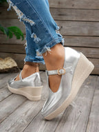 Point Toe Wedge Loafers
