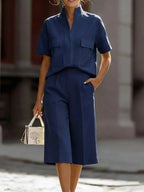 Three-Piece Asymmetrical Top and Pant Set