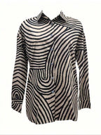 Striped Print Long Sleeve Button-Down Shirt