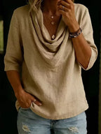 Cowl Neck 3/4 Sleeve Top
