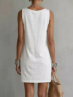 Casual Sleeveless Cowl Neck Mini Dress