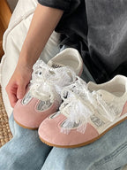 Vintage Lace Ribbon Sneakers