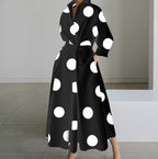 B&W Polka Dot Shirt Dress
