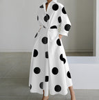 B&W Polka Dot Shirt Dress
