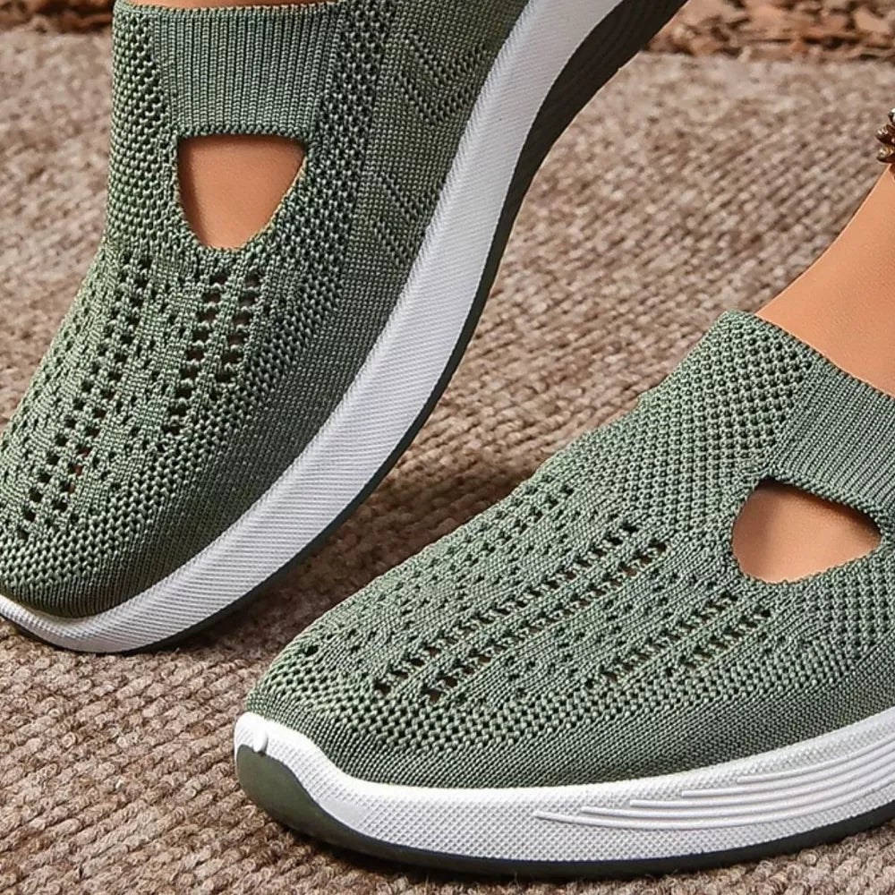Round Toe Mesh Slip-Ons